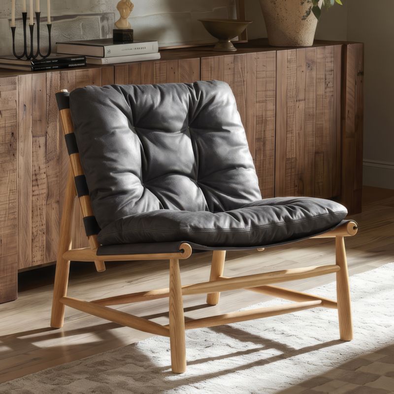 Henning Leather Accent Chair - image 3 of 8