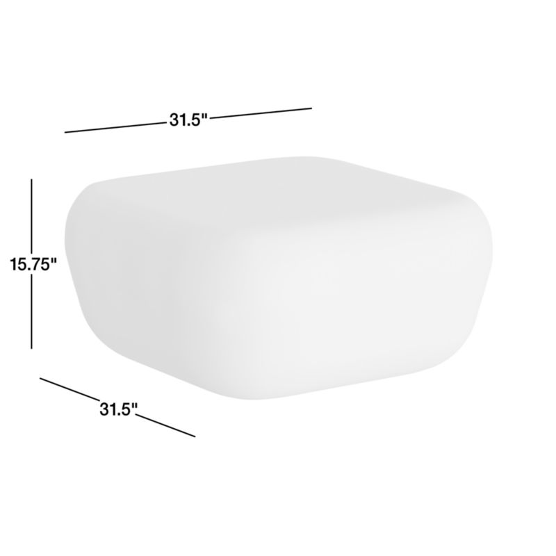 Cirri White Concrete 31.5" Rounded Square Coffee Table