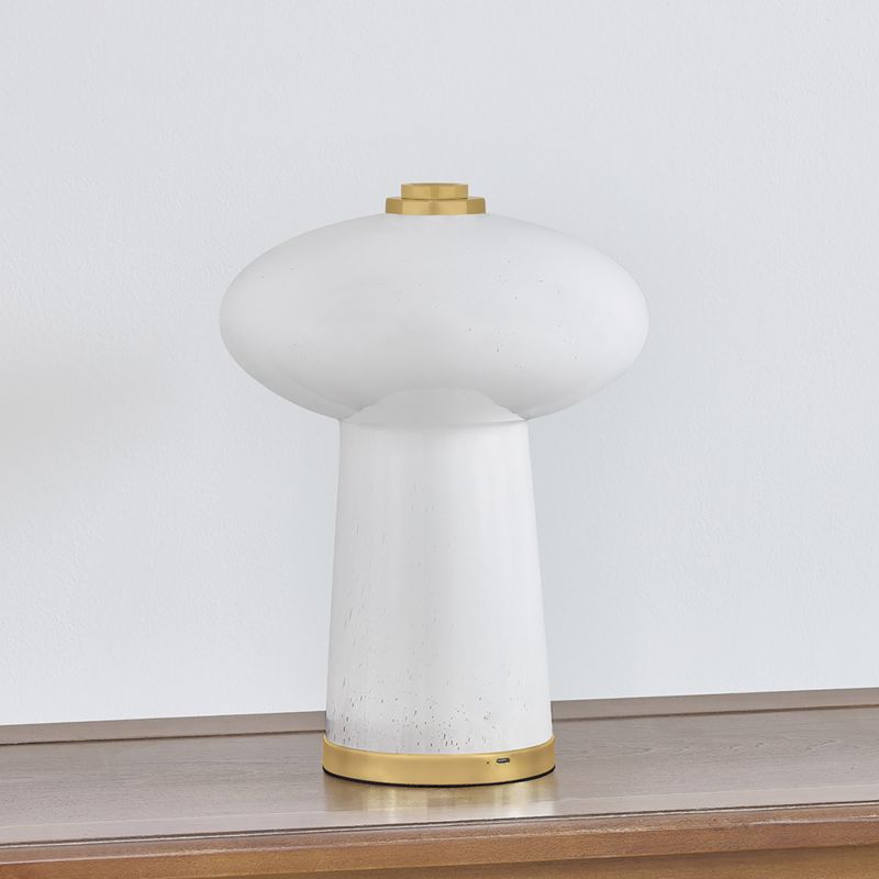 Baza Brass and Alabaster Rechargeable Table Lamp 10" - image 2 of 10