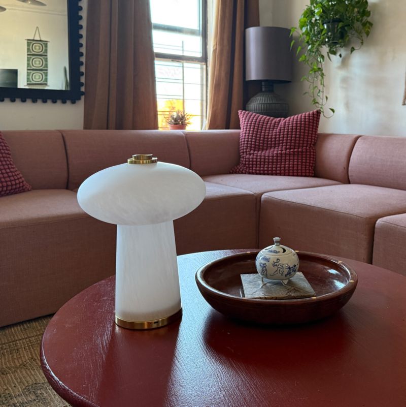 Baza Brass and Alabaster Rechargeable Table Lamp 10" - image 1 of 10