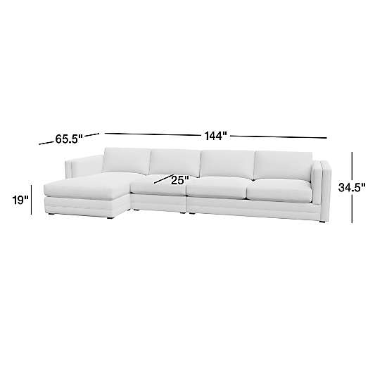 Lakeview Upholstered 3-Piece Chaise Sectional Sofa