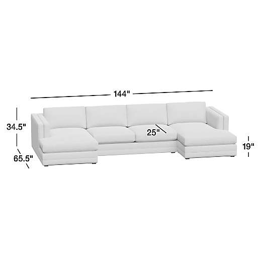 Lakeview Upholstered 3-Piece Double Chaise Sectional Sofa