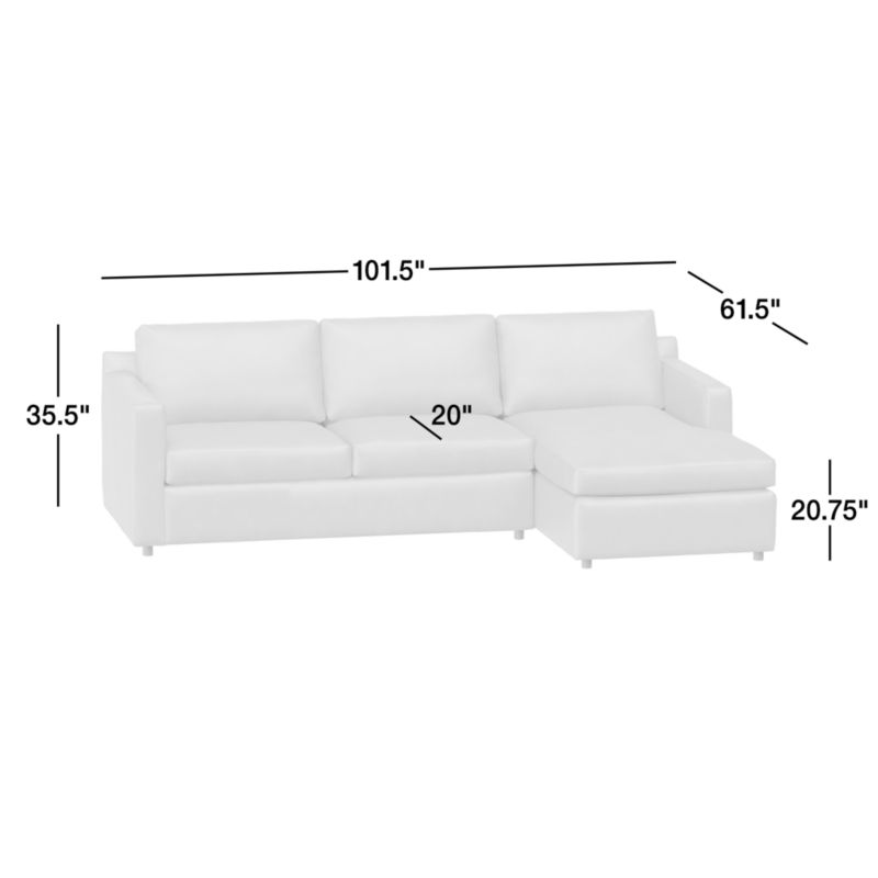 View Barrett II Leather 2-Piece Chaise Sectional Sofa - image 3 of 6