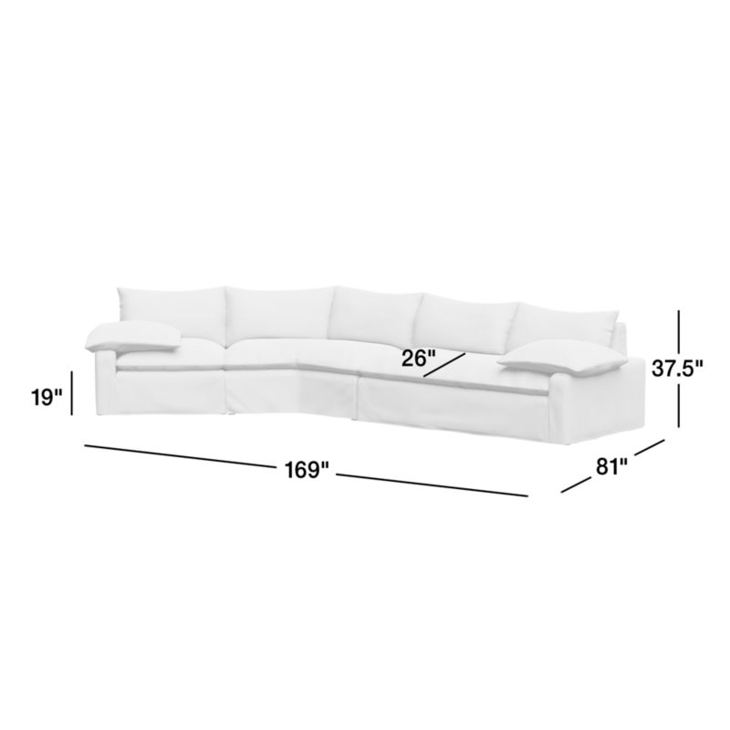 Ever Slipcovered 3-Piece Wedge Sectional Sofa by Leanne Ford + Reviews ...