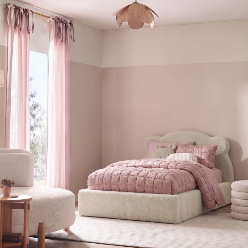 Little Bear Beige Sherpa Toddler Bed - image 4 of 9