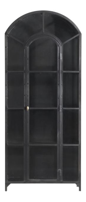 Ventana Black Glass Display Curio Storage Cabinet + Reviews | Crate ...