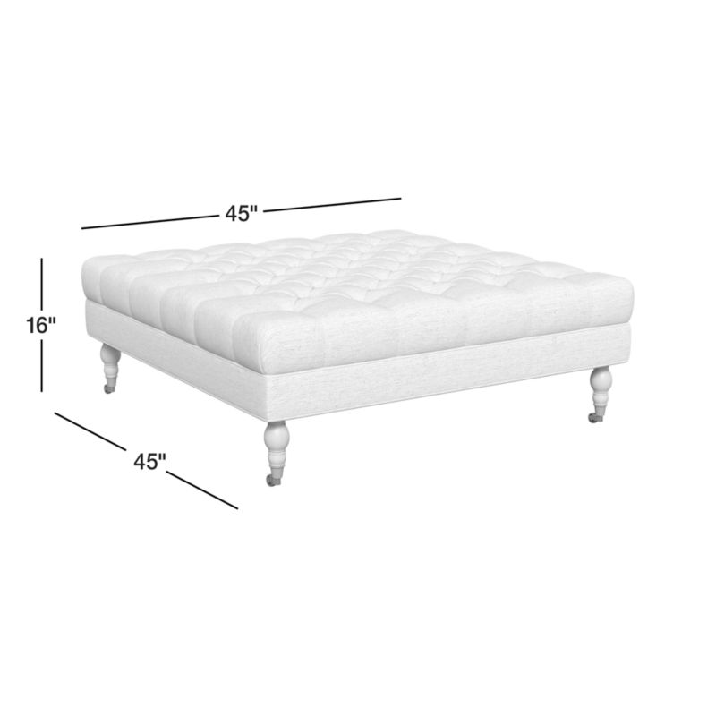 View Langley Striped 45" Square Cocktail Ottoman - image 3 of 5