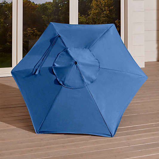 6' Round Sunbrella ® Mediterranean Blue Umbrella Canopy