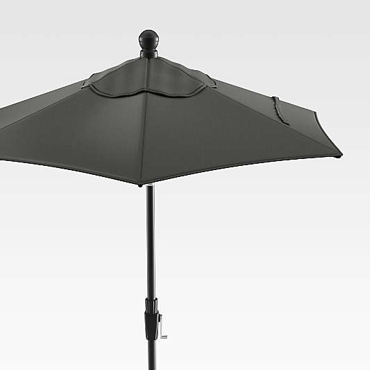 6' Round Sunbrella ® Charcoal High Dining Outdoor Patio Umbrella with Tilt Black Frame