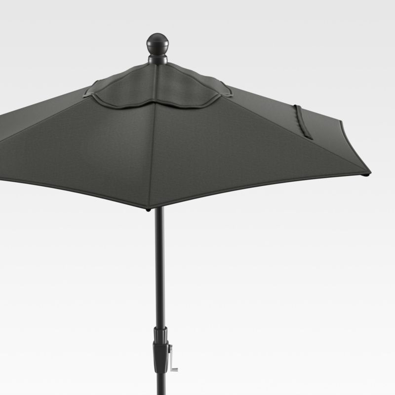 6' Round Sunbrella ® Charcoal Outdoor Patio Umbrella with Tilt Black Frame