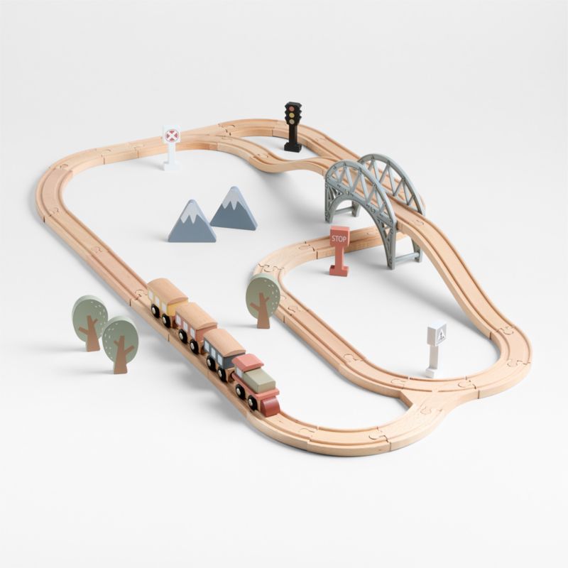 45-Piece Wooden Kids Train Set - image 8 of 9