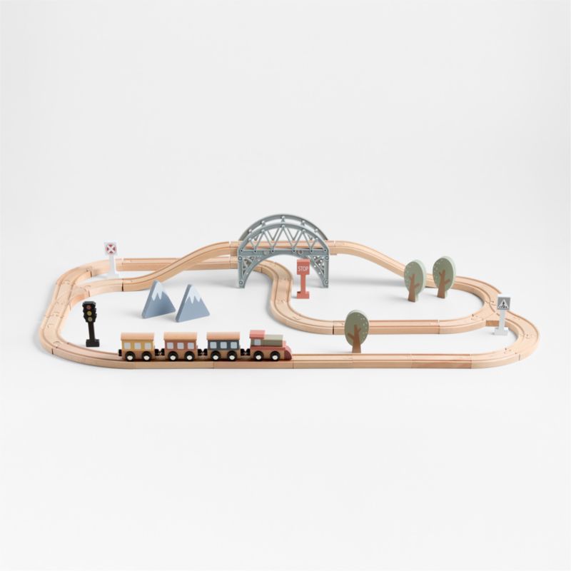 45-Piece Wooden Kids Train Set - image 0 of 9