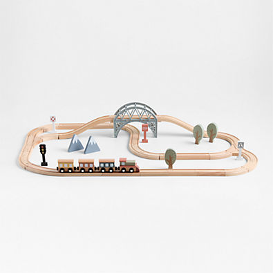 View 45-Piece Wooden Kids Train Set details