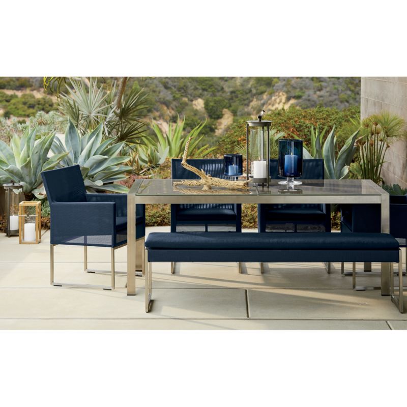 Dune Navy Outdoor Dining Chair with Sunbrella ® Cushion