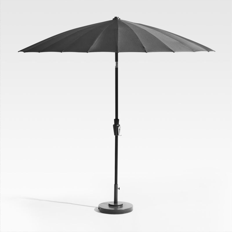 9' Dome Black Outdoor Patio Umbrella - image 7 of 11