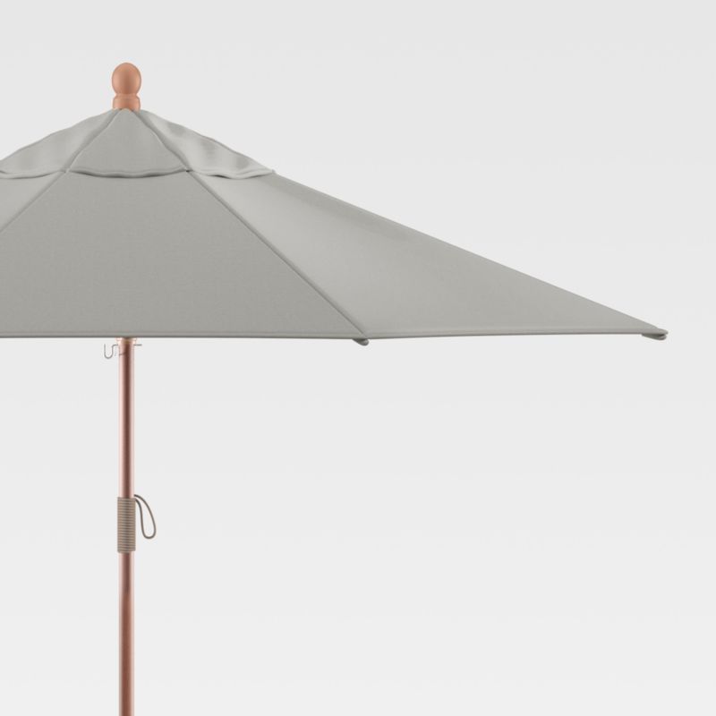 9' Round Sunbrella ® Graphite Outdoor Patio Umbrella with Eucalyptus Frame