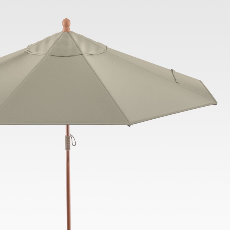 9' Round Sunbrella ® Stone Outdoor Patio Umbrella with Eucalyptus Frame - image 3 of 9