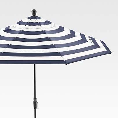 9 Round Sunbrella Cabana Stripe Navy, Patio Sunbrella Umbrellas Canada