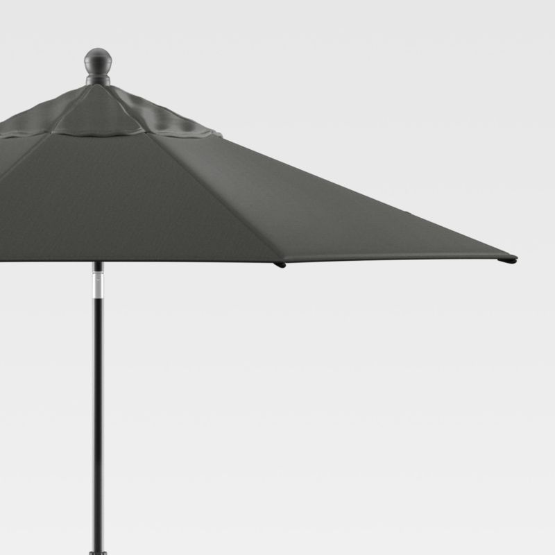 9' Round Sunbrella ® Charcoal Outdoor Patio Umbrella with Tilt Black Frame - image 0 of 7