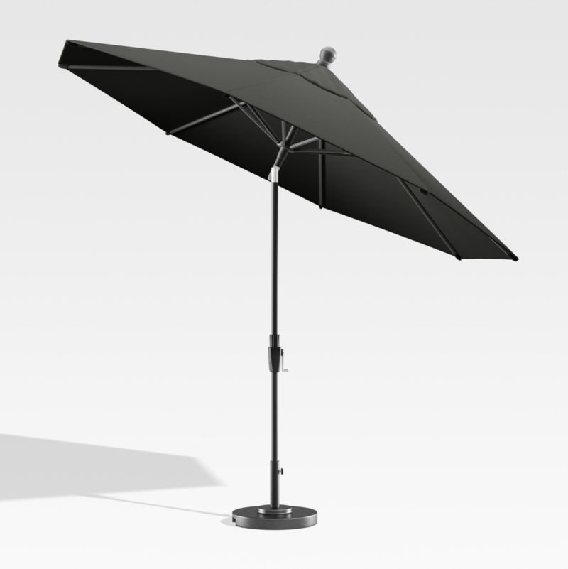 9' Round Sunbrella ® Charcoal Outdoor Patio Umbrella with Tilt Black Frame - image 2 of 7