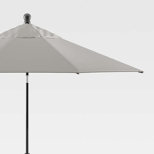 9' Round Sunbrella ® Graphite Outdoor Patio Umbrella with Tilt Black Frame