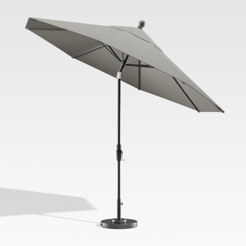 9' Round Sunbrella ® Graphite Outdoor Patio Umbrella with Tilt Black Frame - image 3 of 7