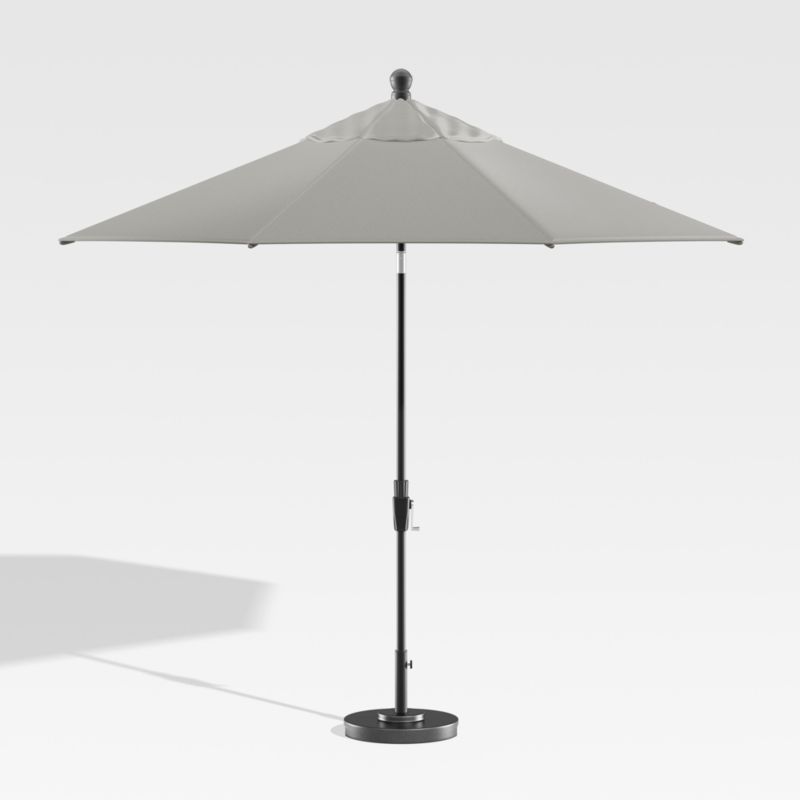 9' Round Sunbrella ® Graphite Outdoor Patio Umbrella with Tilt Black Frame - image 4 of 7