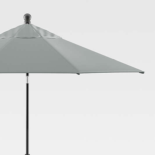 9' Grey Mist Round Outdoor Patio Umbrella Canopy with Black Frame