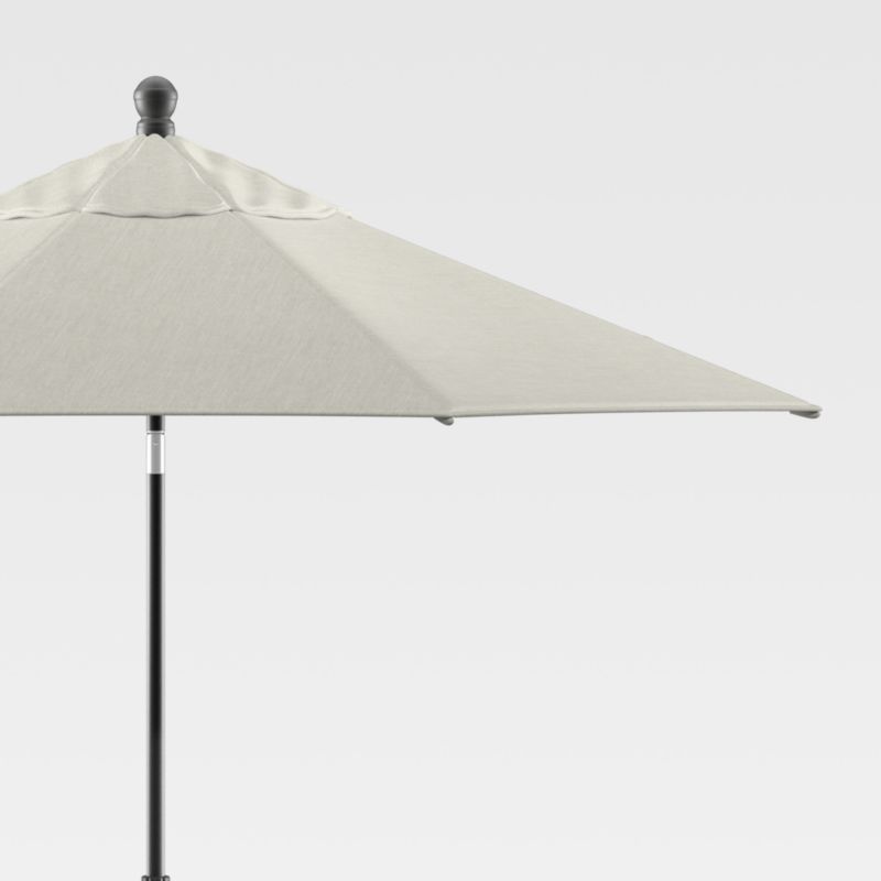 9' Round Sunbrella ® Silver Outdoor Patio Umbrella with Tilt Black Frame