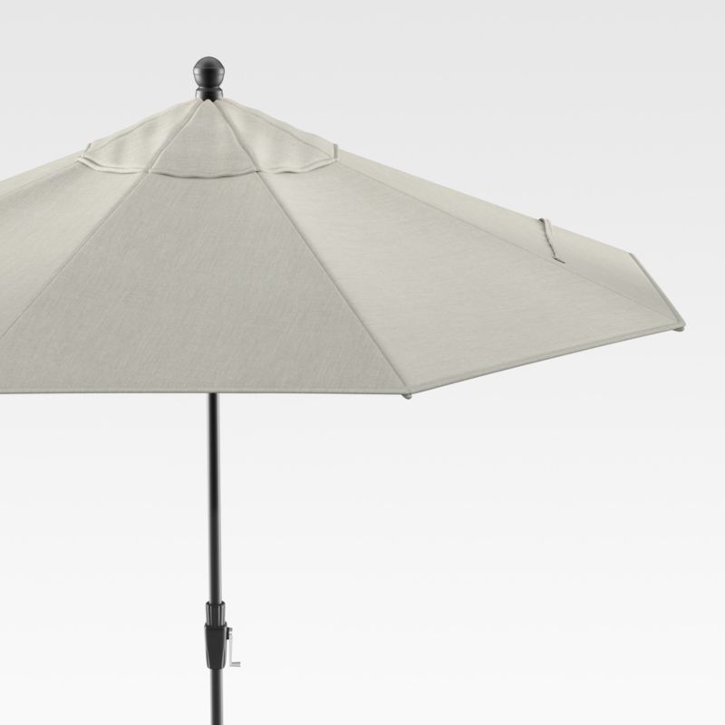 9' Round Sunbrella ® Silver Outdoor Patio Umbrella with Tilt Black Frame - image 2 of 6