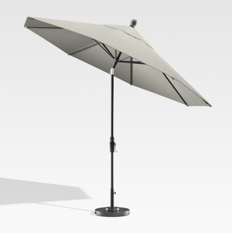 9' Round Sunbrella ® Silver Outdoor Patio Umbrella with Tilt Black Frame - image 1 of 6