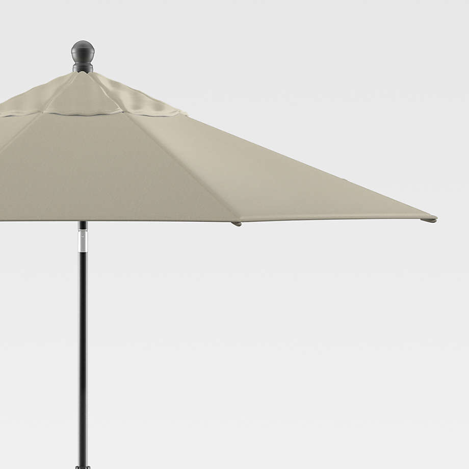 9' Round Sunbrella Graphite Outdoor Patio Umbrella with Tilt Black Frame + Reviews | Crate & Barrel