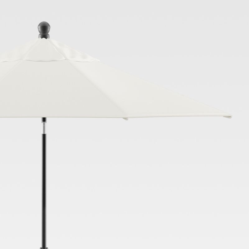 9' Round Sunbrella ® White Sand Outdoor Patio Umbrella with Tilt Black Frame - image 0 of 10