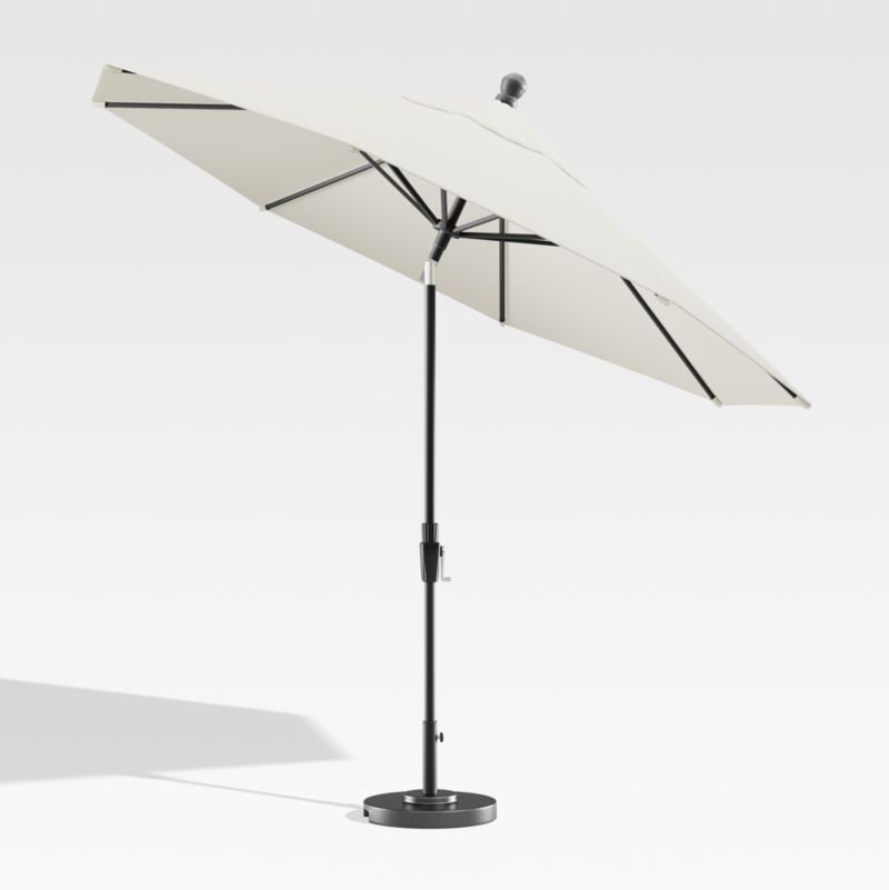 9' Round Sunbrella ® White Sand Outdoor Patio Umbrella with Tilt Black Frame - image 5 of 10