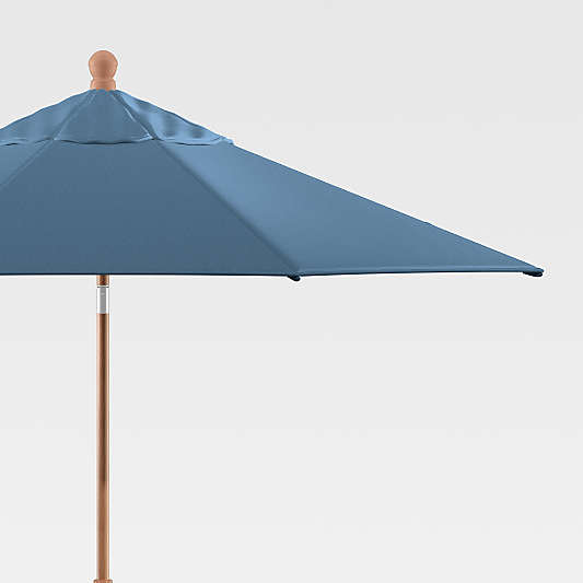 9' Round Sunbrella ® Sapphire Outdoor Patio Umbrella with Tilt Faux Wood Frame