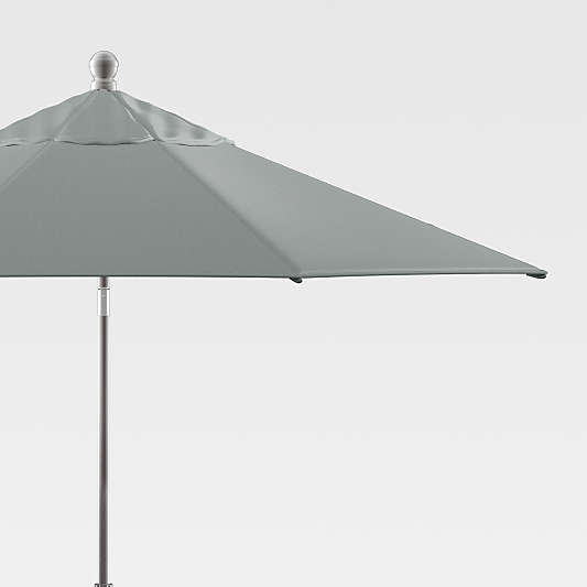 9' Grey Mist Round Outdoor Patio Umbrella Canopy with Tilt Silver Frame