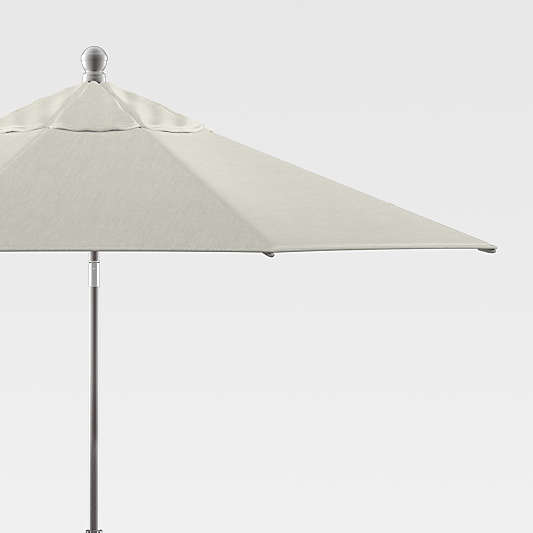 9' Round Sunbrella ® Silver Outdoor Patio Umbrella with Tilt Silver Frame