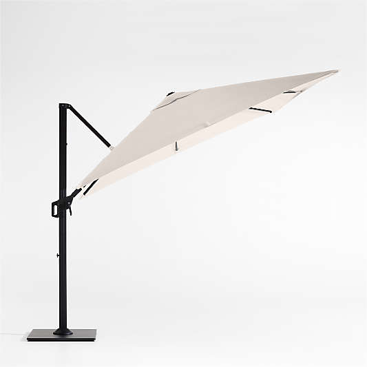 9' Square Sunbrella® Canvas Canvas Cantilever Outdoor Patio Umbrella with Black Metal Frame