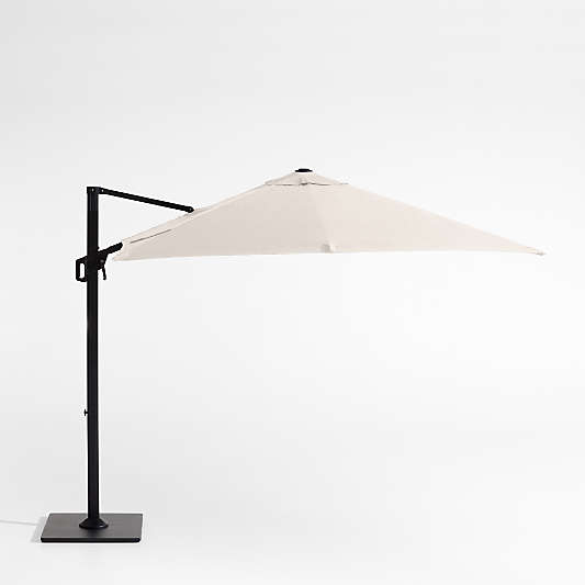 9' Square Sunbrella® Canvas Canvas Cantilever Outdoor Patio Umbrella with Black Metal Frame
