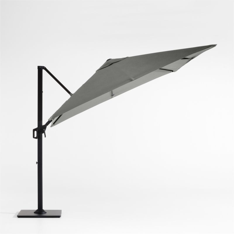 9' Square Canvas Charcoal Sunbrella® Cantilever Outdoor Patio Umbrella with Black Metal Frame - image 2 of 6