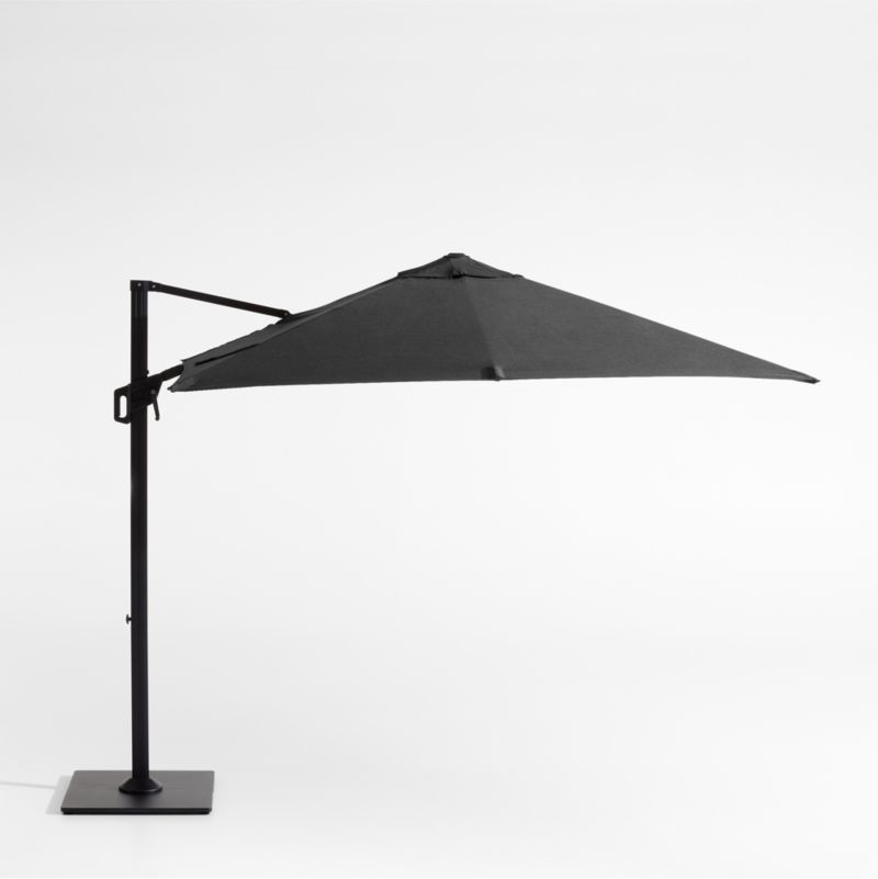 9' Square Cast Charcoal Grey Sunbrella® Cantilever Outdoor Patio Umbrella with Black Metal Frame - image 0 of 4