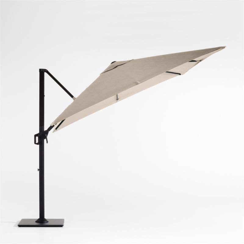 9' Square Canvas Flax Sunbrella® Cantilever Outdoor Patio Umbrella with Black Metal Frame - image 2 of 6