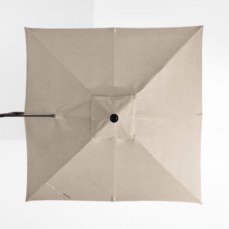 9' Square Canvas Flax Sunbrella® Cantilever Outdoor Patio Umbrella with Black Metal Frame - image 4 of 6