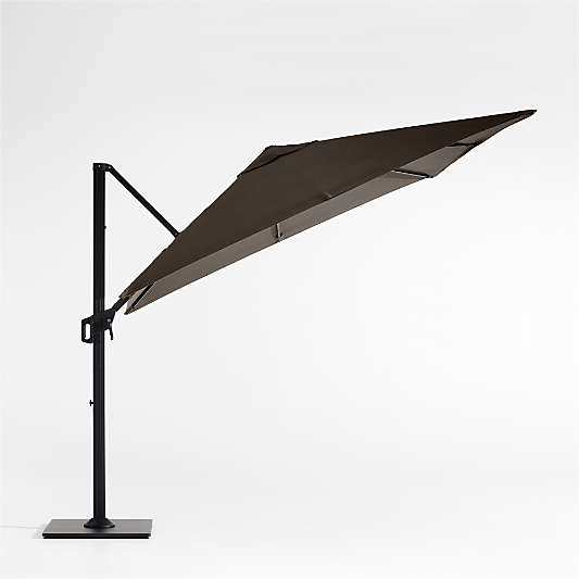 9' Square Sunbrella® Canvas Java Cantilever Outdoor Patio Umbrella with Black Metal Frame