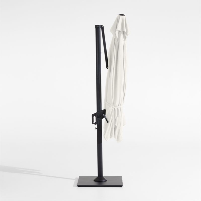 9' Square Canvas Natural Sunbrella® Cantilever Outdoor Patio Umbrella with Black Metal Frame - image 3 of 6