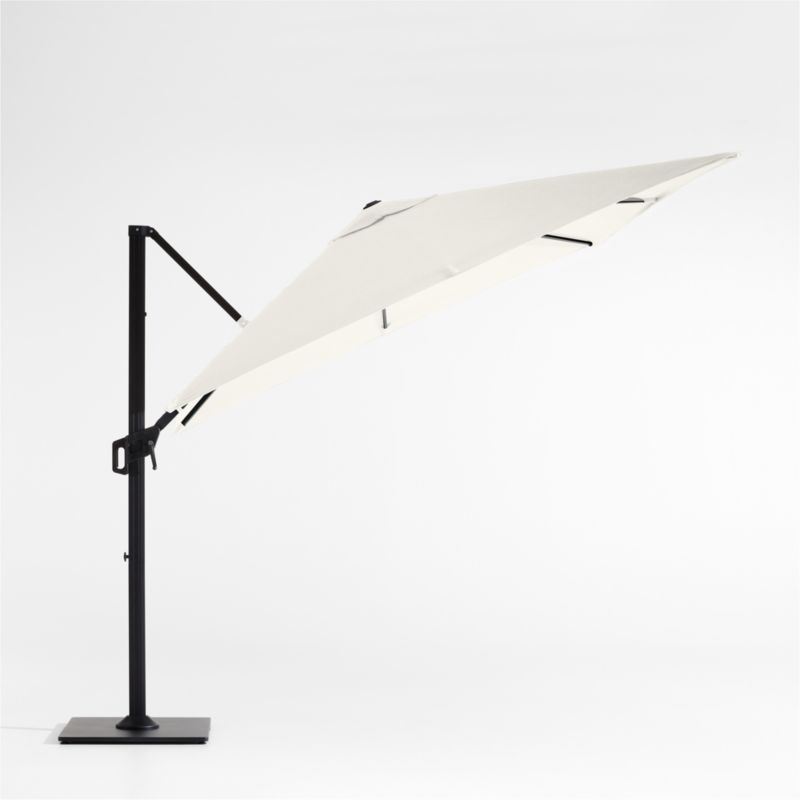 9' Square Canvas Natural Sunbrella® Cantilever Outdoor Patio Umbrella with Black Metal Frame - image 2 of 6