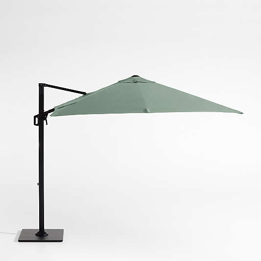 9' Square Sunbrella® Canvas Spa Cantilever Outdoor Patio Umbrella with Black Metal Frame