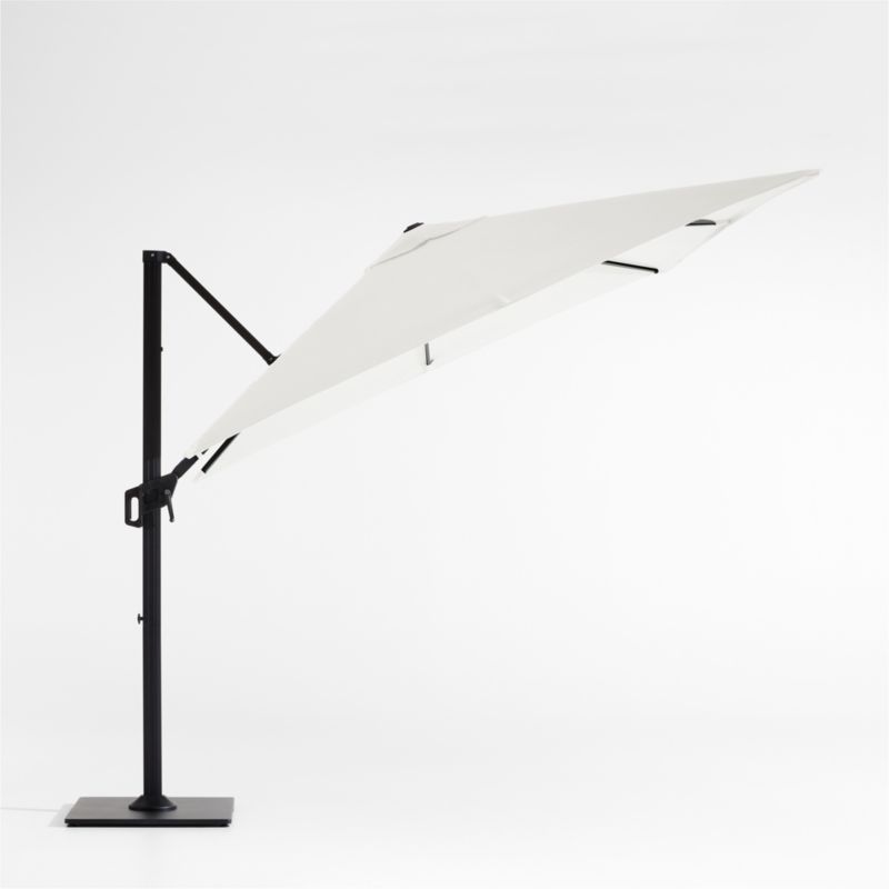 9' Square Canvas White Sand Sunbrella® Cantilever Outdoor Patio Umbrella with Black Metal Frame - image 1 of 4