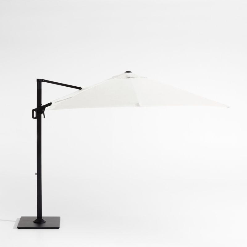 9' Square Canvas White Sand Sunbrella® Cantilever Outdoor Patio Umbrella with Black Metal Frame - image 0 of 4