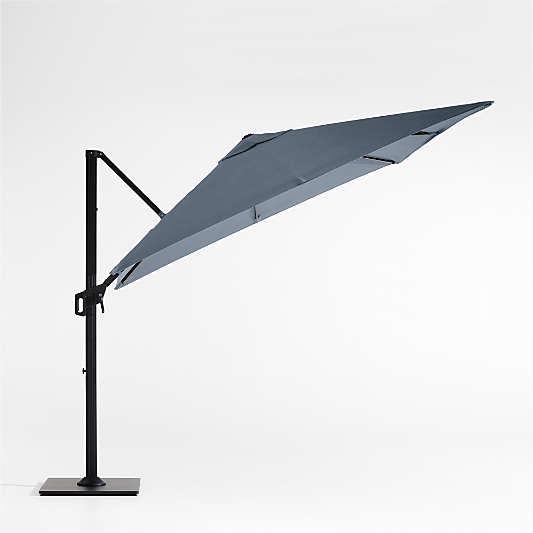 9' Square Cast Harbor Sunbrella® Cantilever Outdoor Patio Umbrella with Black Metal Frame